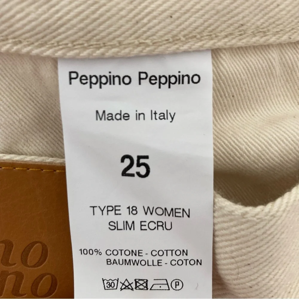 NWT Peppino Peppino Free People Type 18 Slim Ecru Selvege Denim Jeans, Size 25 - Picture 7 of 10
